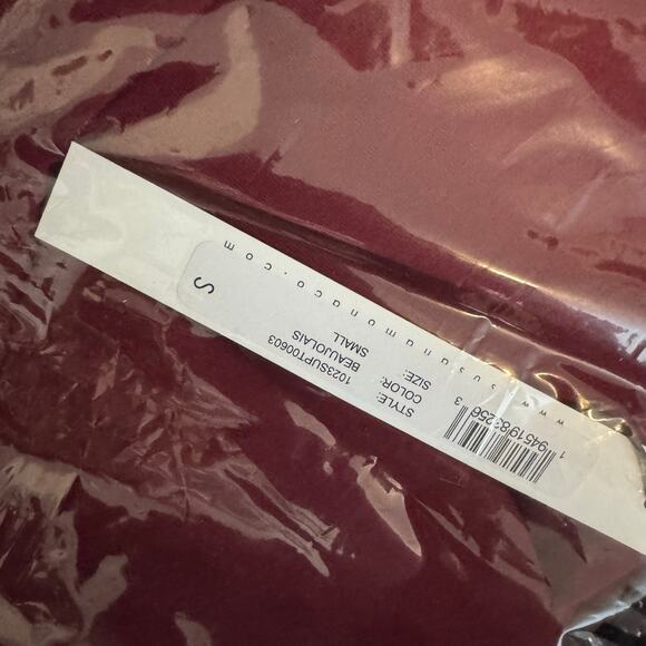 Susana Monaco Sweetheart Long Sleeve Top Red NWT Size Small - Picture 7 of 8